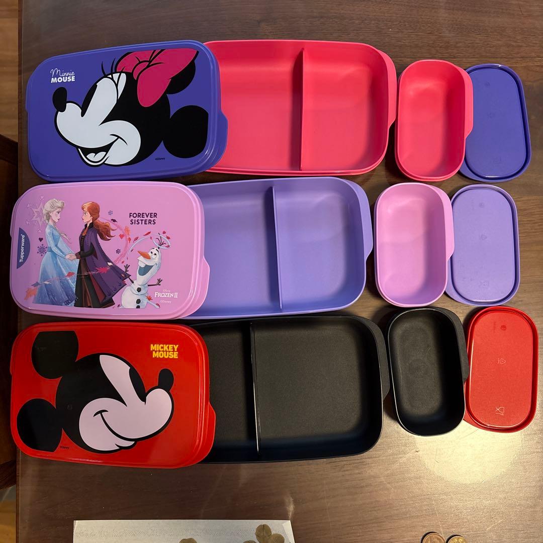 Tupperware ミニーマウス・ミッキーマウス・アナと雪の女王 弁当箱セット