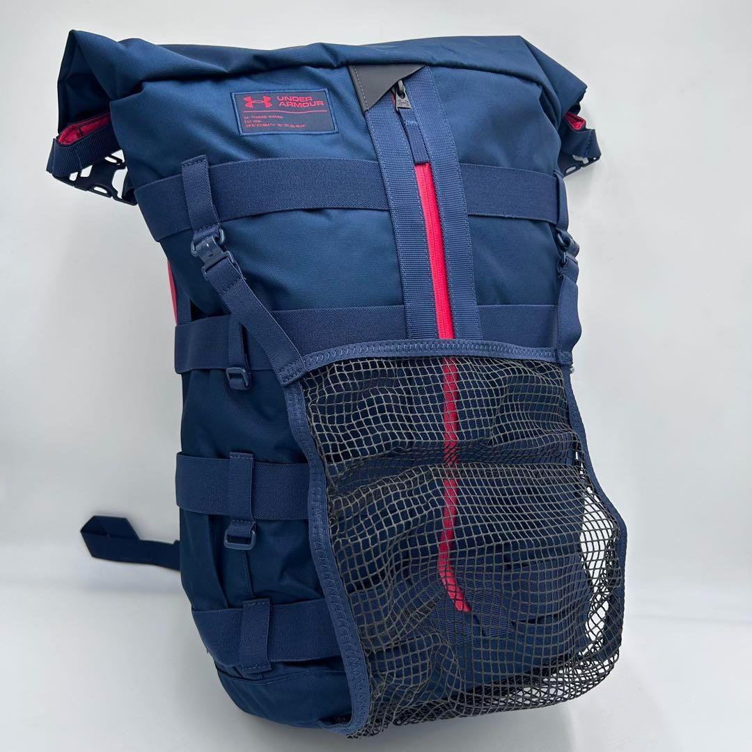 【新品】Under Armour バックパック 27L ネイビー/レッド　バスケ