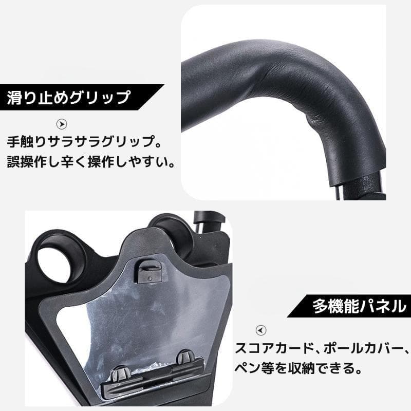 折りたたみ式ゴルフカート軽量静音大型ホイール付きドリンクホルダー付き黒ブラック