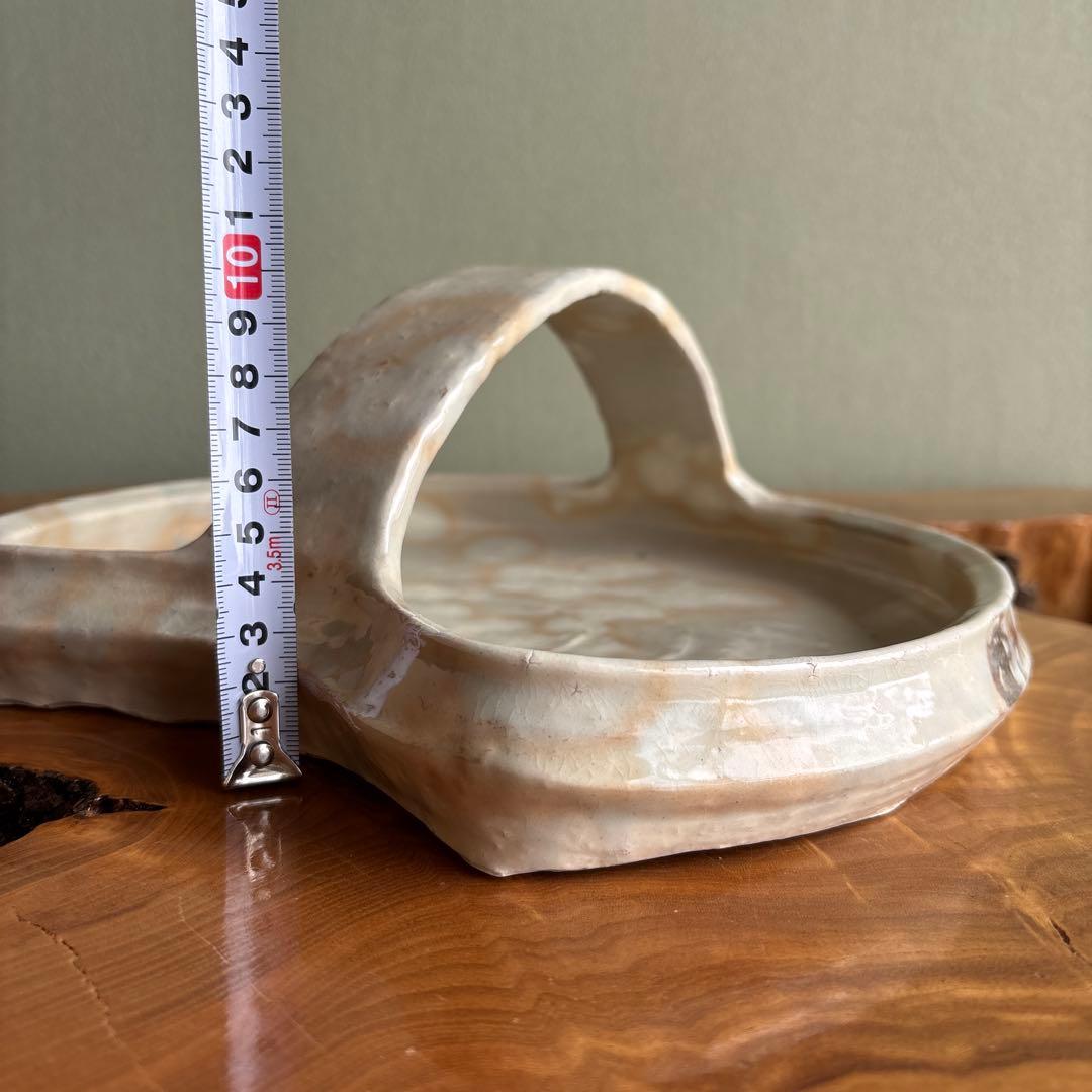 粉引窯変手鉢 たち吉 青嵐 安田道雄 直径約27cm 共箱
