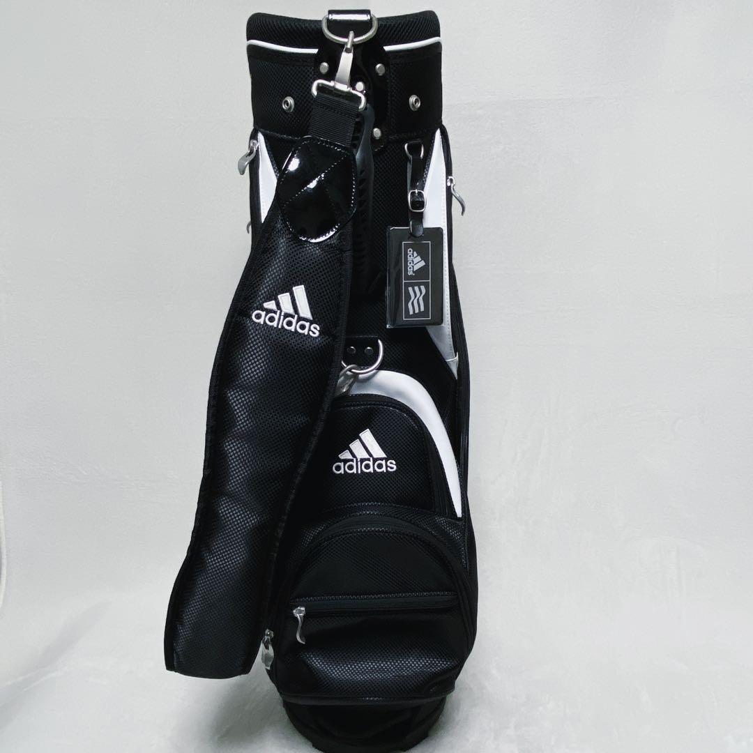 美品　adidas アディダス　キャディバッグ　ブラック　ホワイト　9型　黒　白
