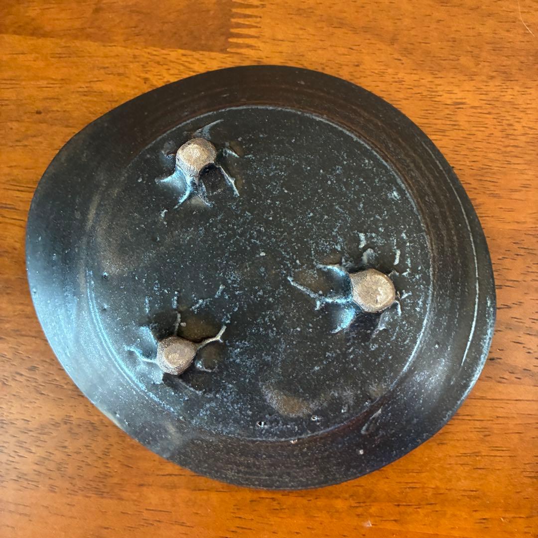 【一点物】作家物 金彩 黒陶 浅鉢 大胆な金箔 景色が美しい器 和モダン