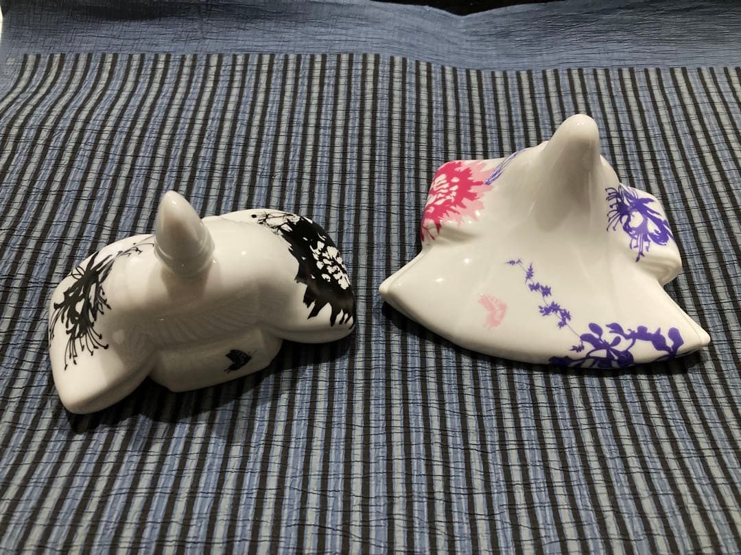 新品　座り雛・内裏雛/ポーセラーツ 焼成見本品：陶磁器製 節句 ディスプレイ