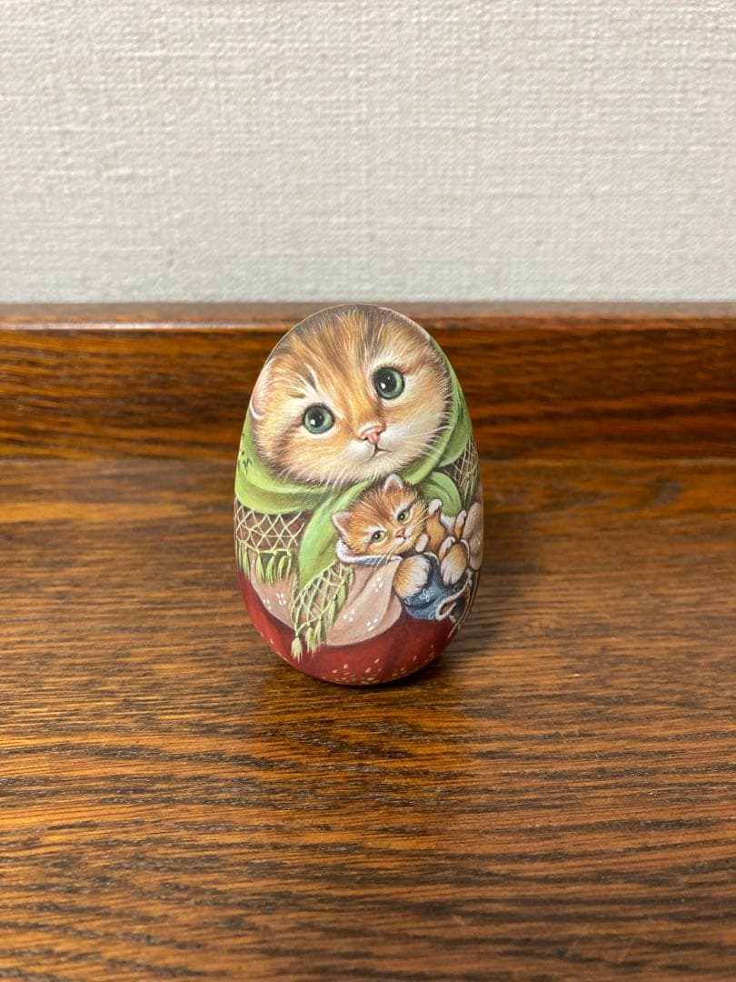 ロシア雑貨☆猫のエッグオーナメントkittenマトリョーシカ