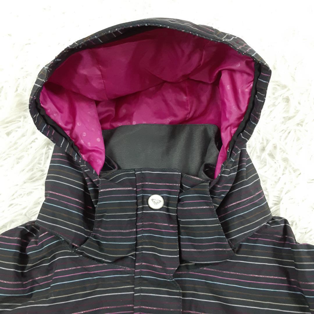 美品◎ROXY ロキシー スノボウェア3点セット ゴーグル付 ブラック グリーン