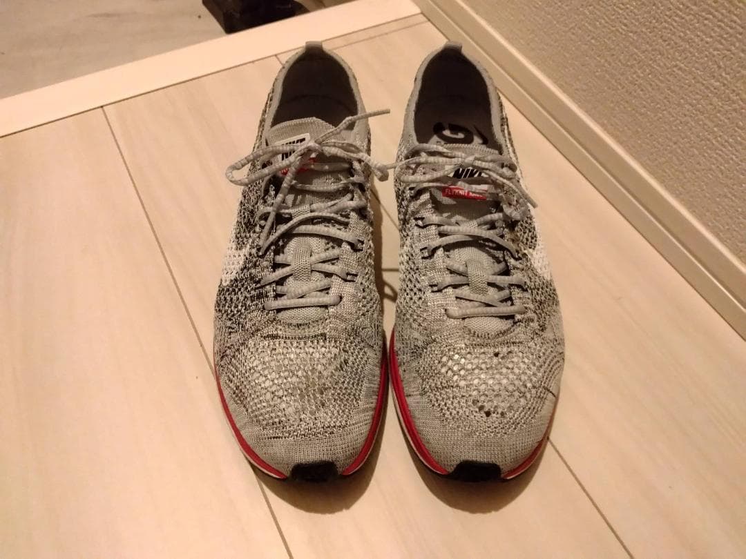 Nike Flyknit Racer グレー/レッド　27.0cm