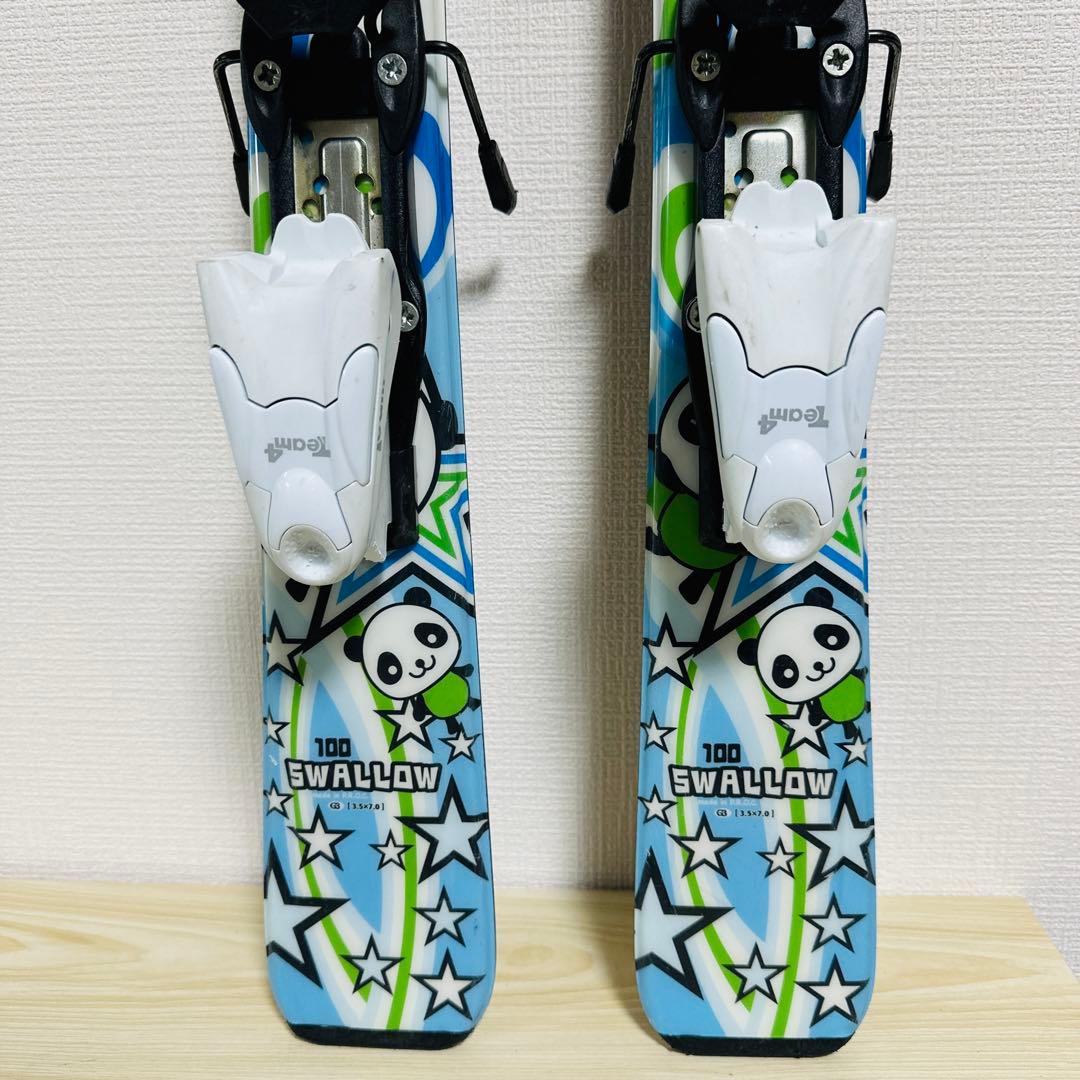 SWALLOW PANDAキッズスキー板　ストックセット 100cm パンダ