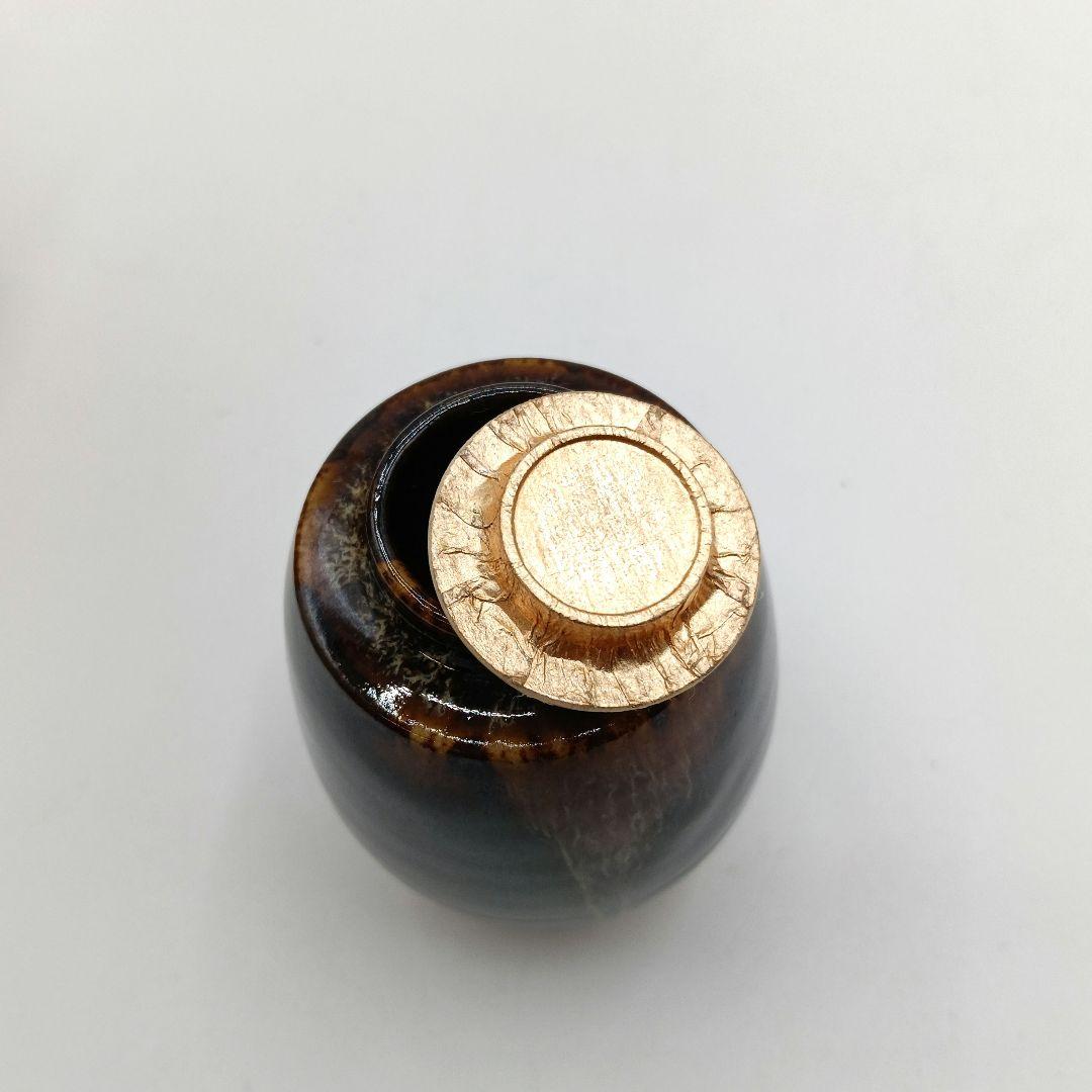 茶道具　桶谷定一作　京焼　清水焼　文琳茶入　上410