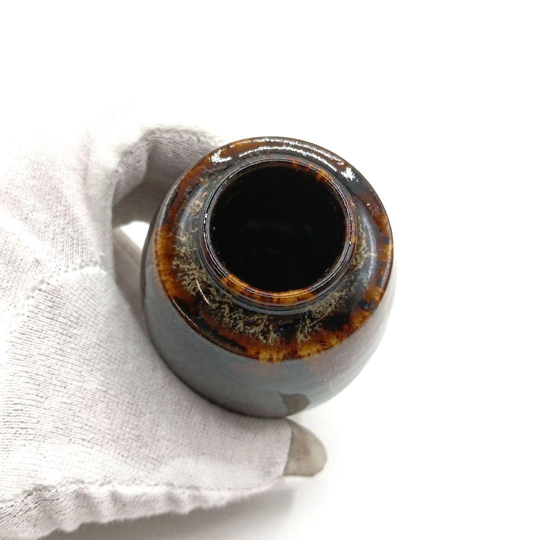茶道具　桶谷定一作　京焼　清水焼　文琳茶入　上410