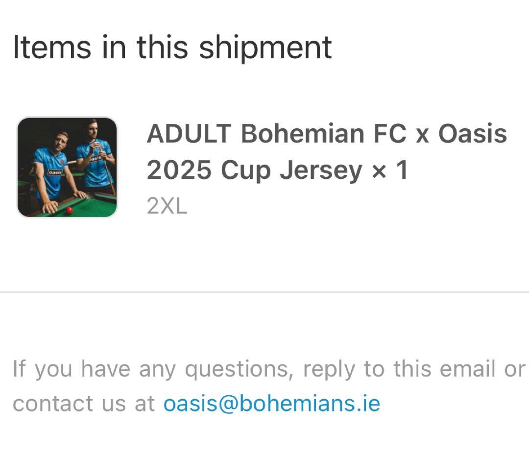 Oasis × Bohemian FC 2025 ユニフォーム ゲームシャツ