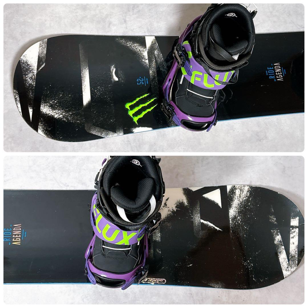 RIDE AGENDA 152cm×FLUX スノーボード 3点セット　Wax済