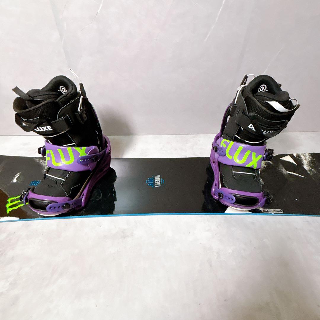 RIDE AGENDA 152cm×FLUX スノーボード 3点セット　Wax済