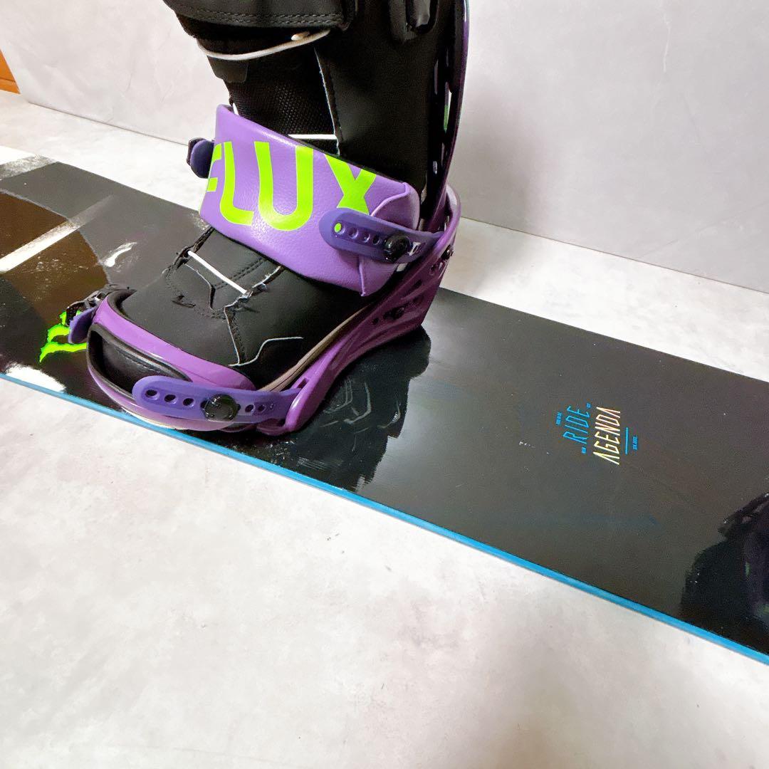 RIDE AGENDA 152cm×FLUX スノーボード 3点セット　Wax済