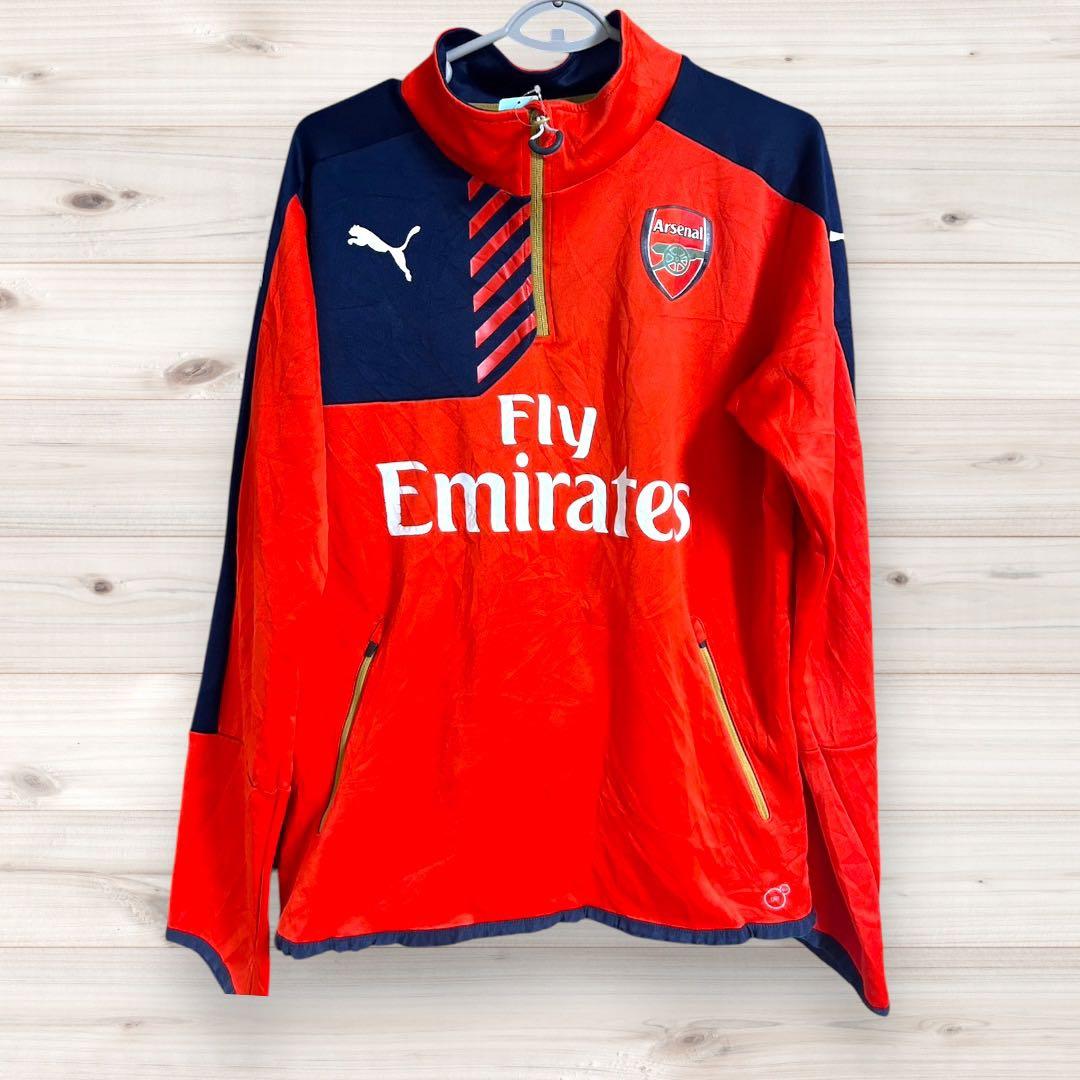 15-16 arsenal FC PUMA HARFJIP jacket M 赤