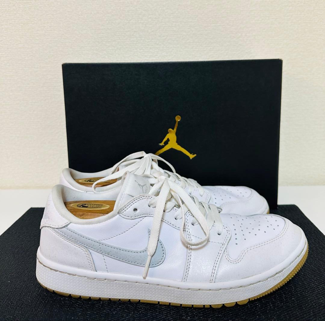 美品 NIKE AIR JORDAN 1 LOW GOLF ホワイト 28