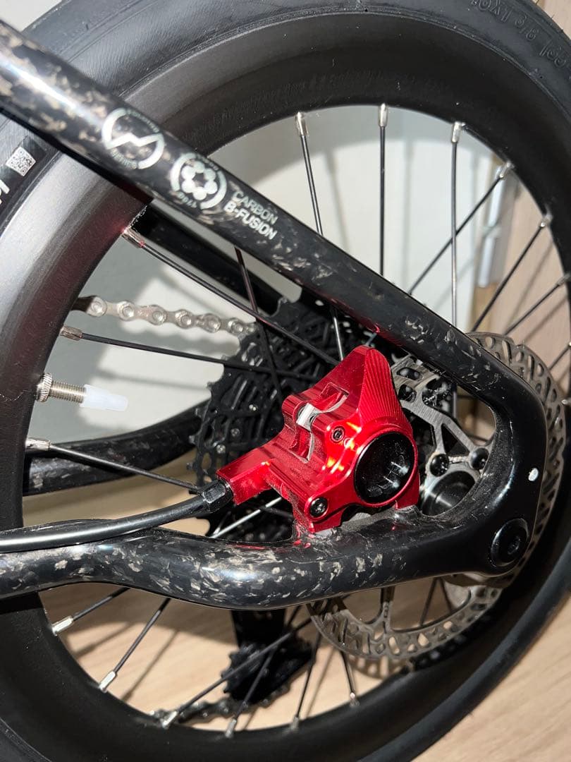 カーボンフレーム 12速電動変速 Brompton系 折りたたみ自転車16インチ