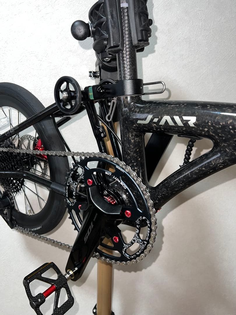 カーボンフレーム 12速電動変速 Brompton系 折りたたみ自転車16インチ