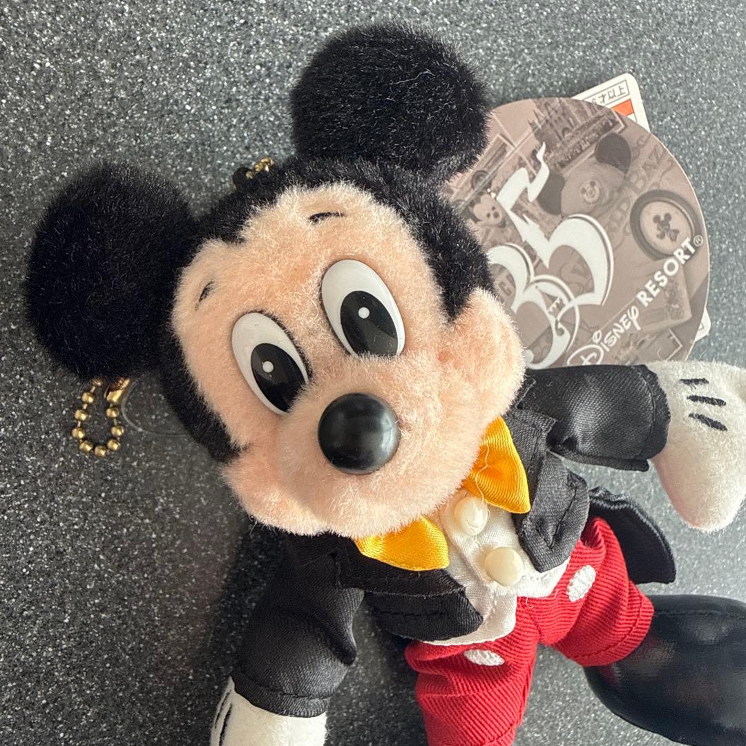 TDR ディズニー ミッキー 35周年 復刻版 燕尾服 ぬいぐるみ バッジ