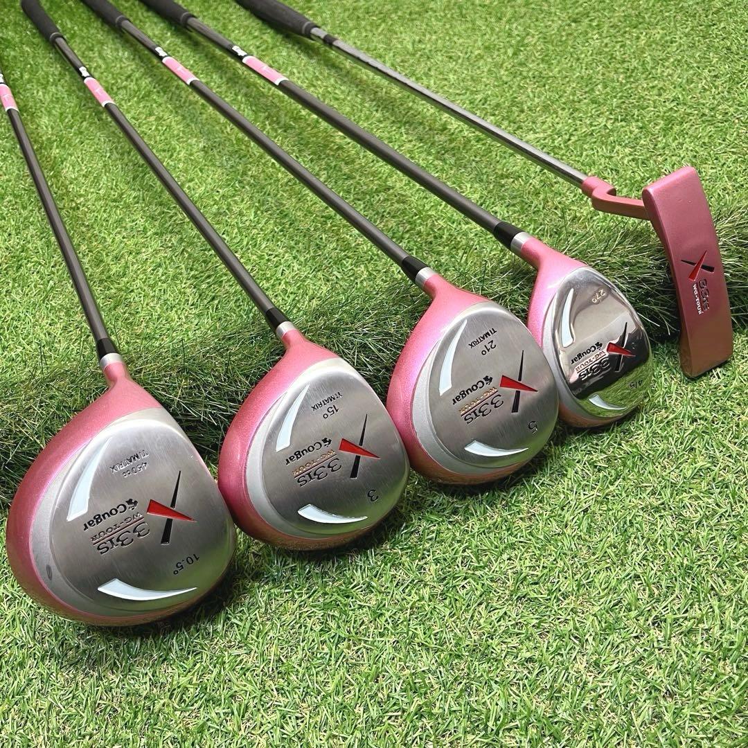 極美品 希少レフティ 可愛いピンク レディースゴルフクラブ豪華11本フルセット