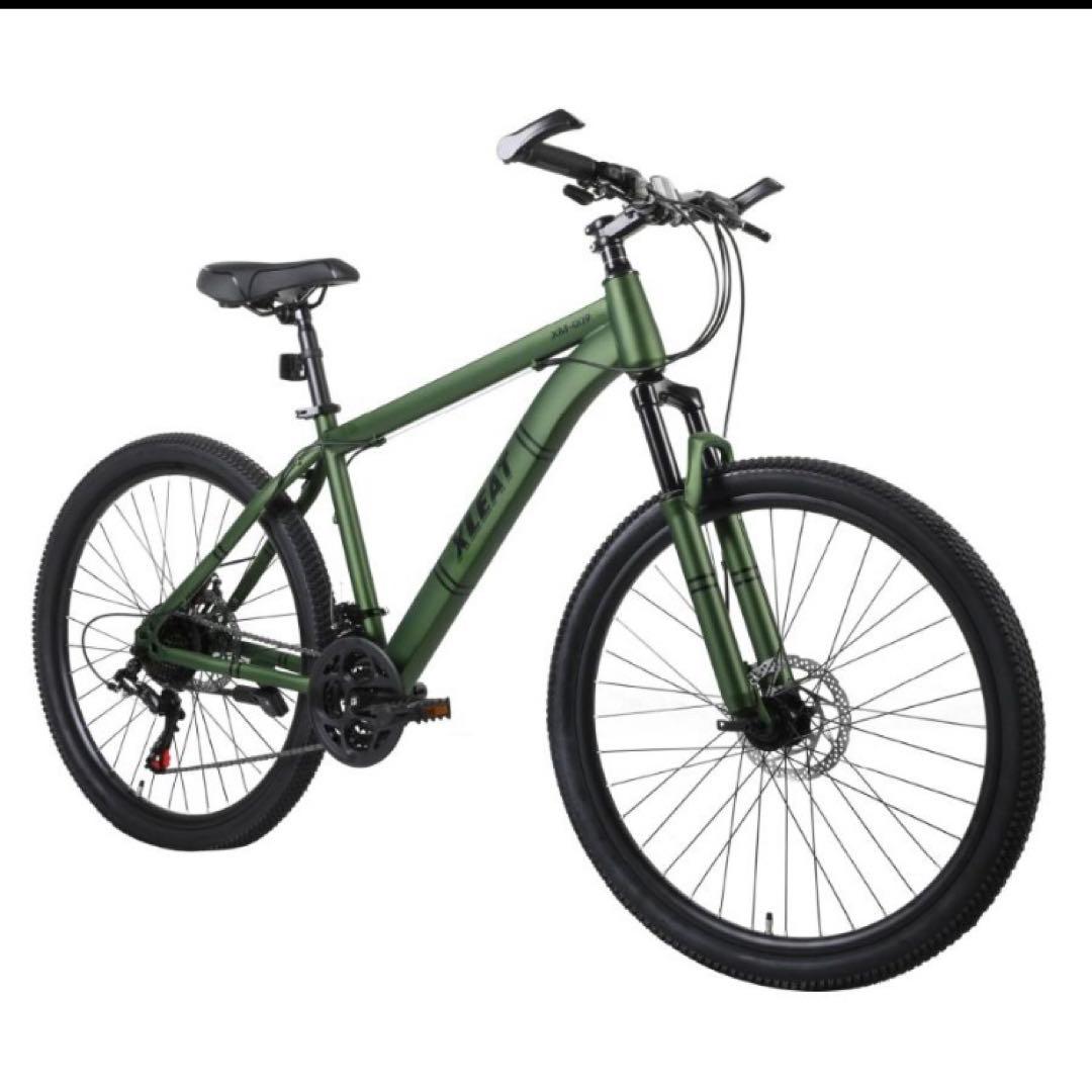 マウンテンバイク 26インチ シマノ製 21段変速 MTB 自転車 カーキ