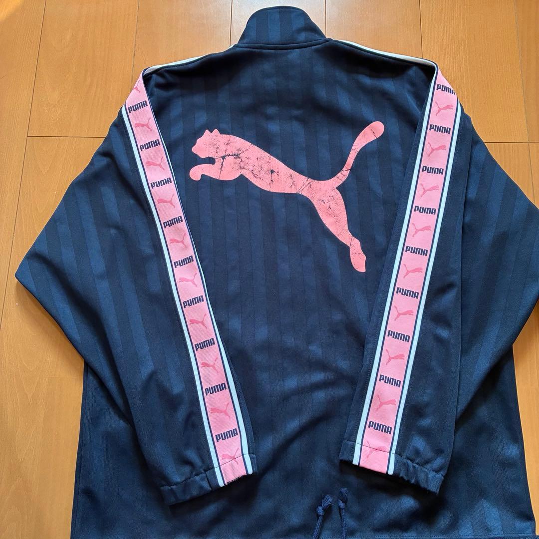 PUMA プーマ 希少 ピンク ロゴ ジャージ セットアップ S M ライン