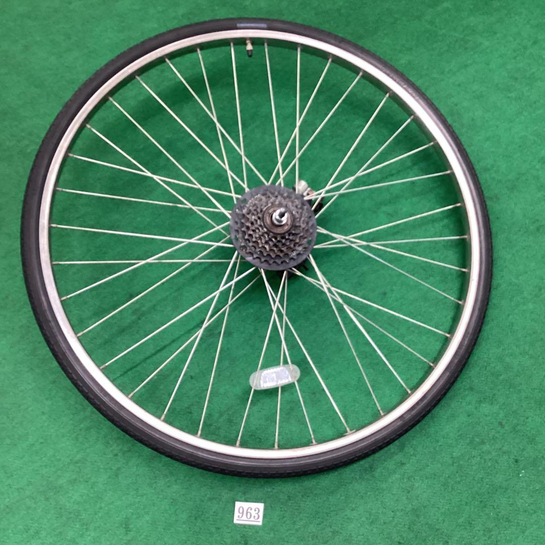 ステンレスリム　後輪 27x1-3/8 タイヤ付 外装6段 27インチ