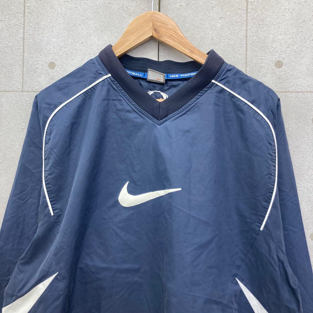 NIKE ナイキ ビッグロゴ ナイロンプルオーバージャケット ピステ XXL 紺