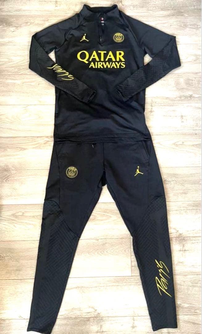 PSG ブラックイエロー　XL上下セット