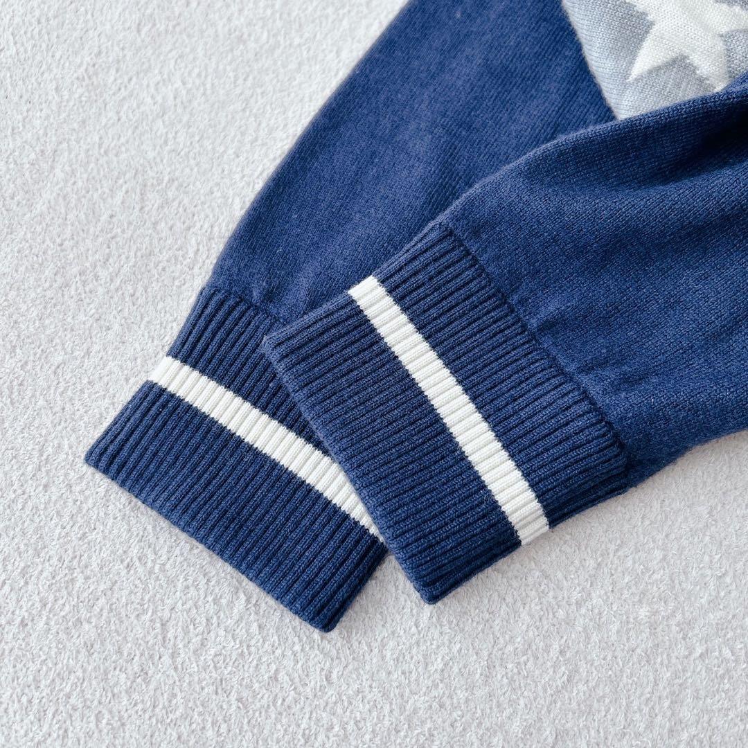 近年✨12 VTWELVE トップス ゴルフウェア ニット　長袖　ブルー　L