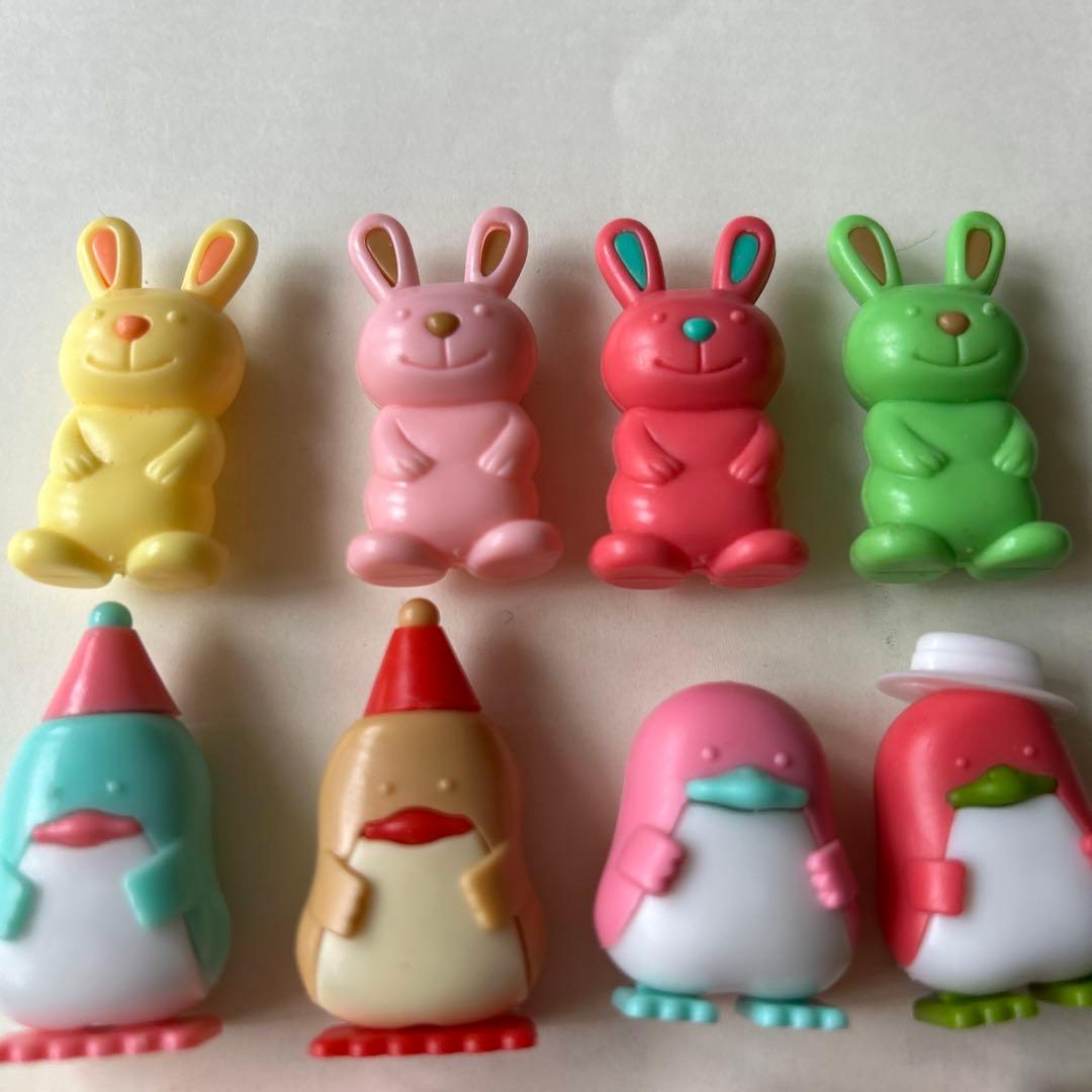 グリコ　おまけ　ウサギとペンギンのフィギュアセット