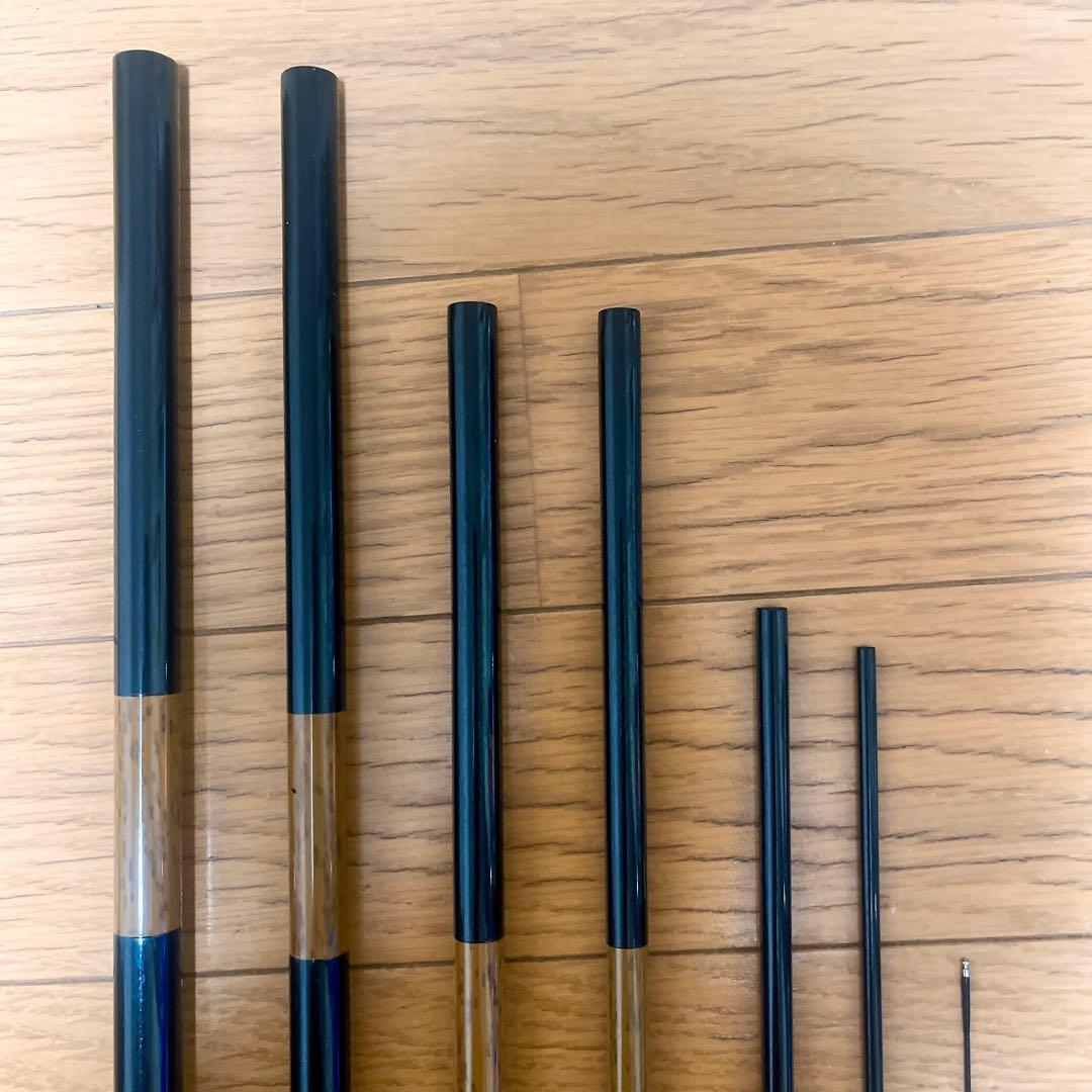 超希少 美品 シマノ 朱紋峰 嵐水 ニ十四 24尺 7本継 ヘラ竿 和竿