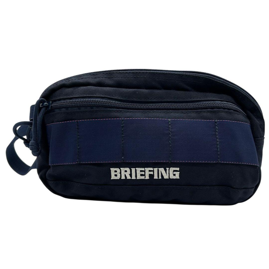 BRIEFING ブリーフィング ゴルフ ポーチ ネイビー ダブルファスナー