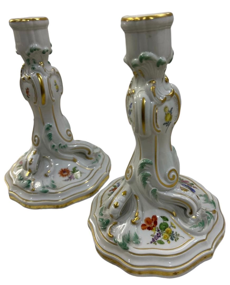 【美品】マイセン　Meissen　キャンドルスタンド　セット