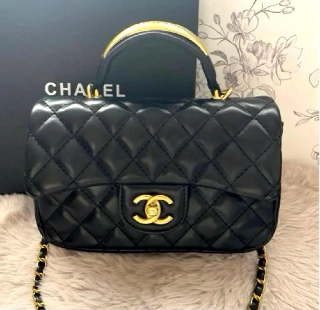 【専用購入で1000円引き】CHANEL ハンドルゴールドプレート　キルティング