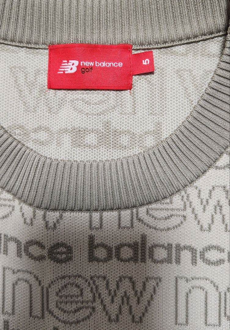 new balance golf ロゴ総柄クルーネックニットセーター L 美品