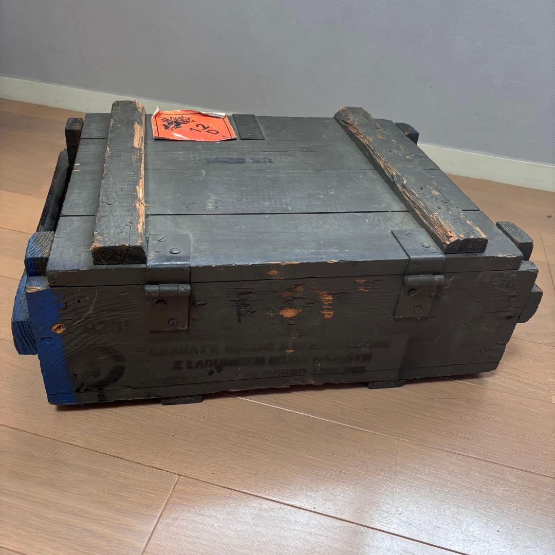 ミリタリー　アンモボックス 弾薬箱 木箱　オリーブ　AMMBO BOX