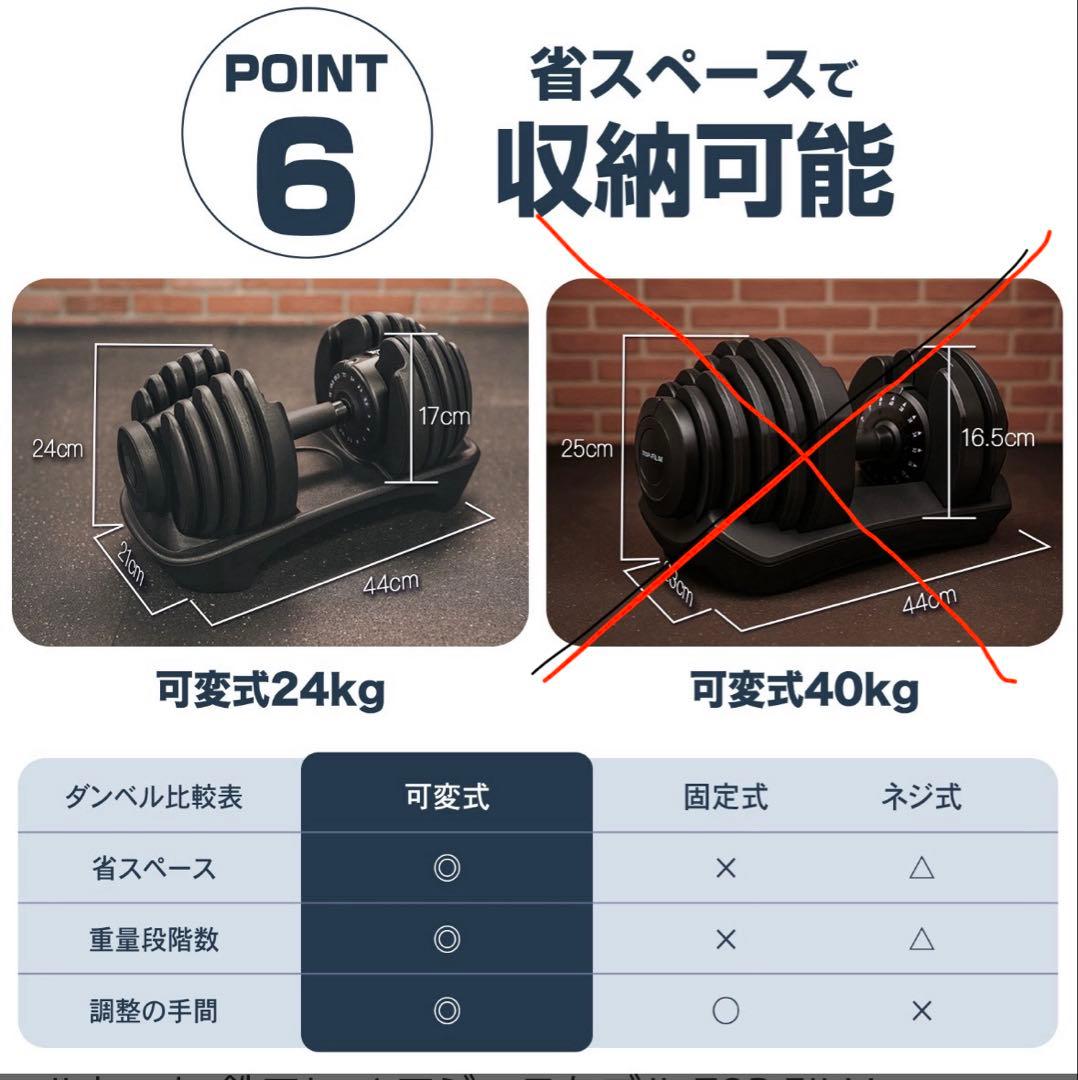TOP FILM 可変式ダンベル 24kg ① 新モデル
