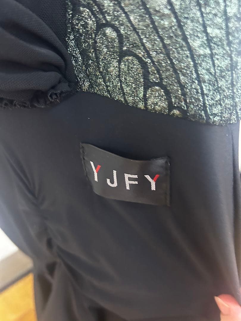 社交ダンス ラテン YJFY 黒 ロングスリーブ フレアスカート ダンスドレス