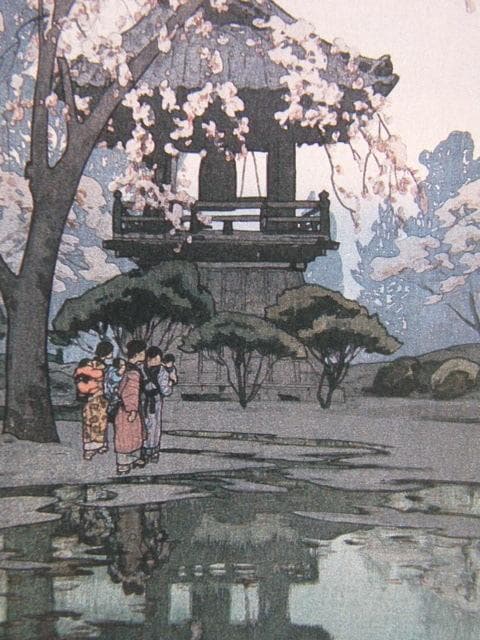 吉田博、【鐘樓】、希少な額装用画集より、美品、日本人画家、新品額装付