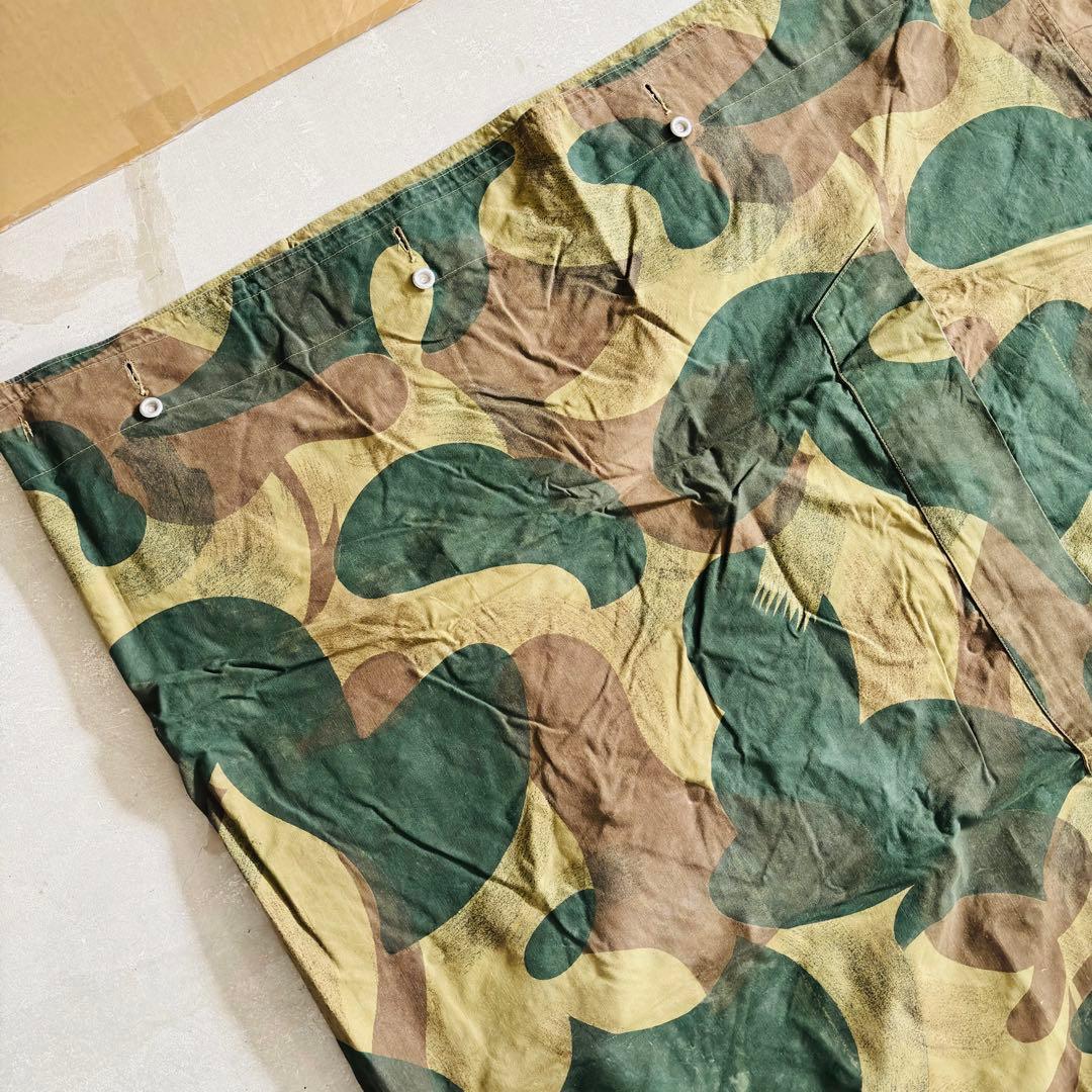 ⑪ベルギー軍実物 50s ブラッシュストロークカモ テント 軍幕 パップテント
