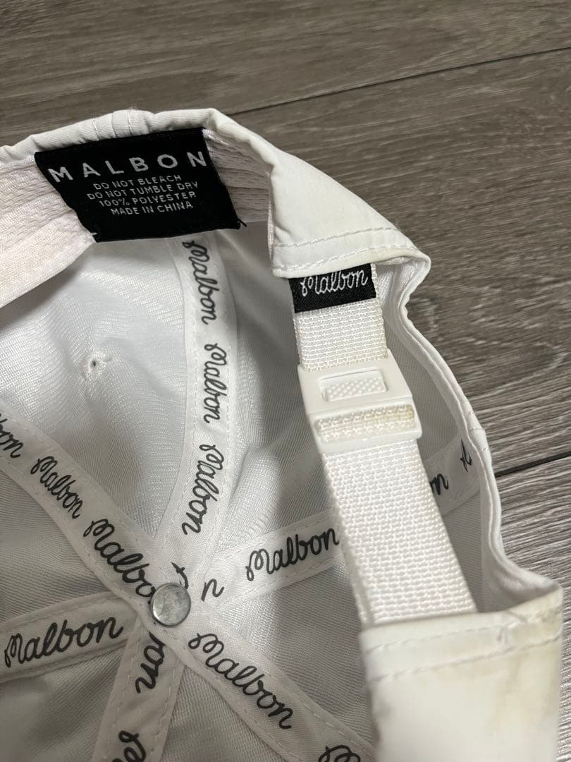 MALBON CAP ゴルフ ホワイト キャップ 調整可能
