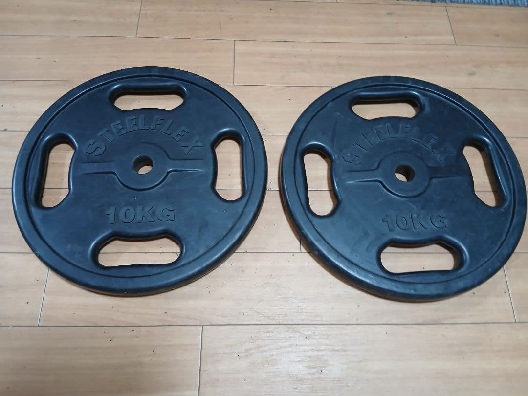 STEELEFLEX バーベルプレート10Kg× 2/計20Kg 穴径28ｍｍ