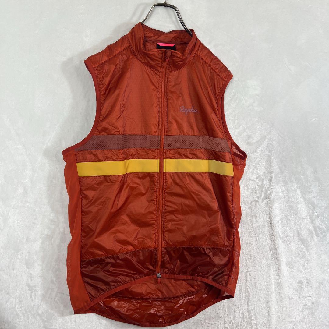 Rapha ラファ サイクルジャージ ベストオレンジ ジッパーベスト メンズ