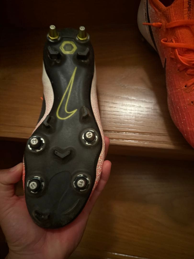 Nike マーキュリアル取り合え式 サッカーシューズ スパイク オレンジ25.5