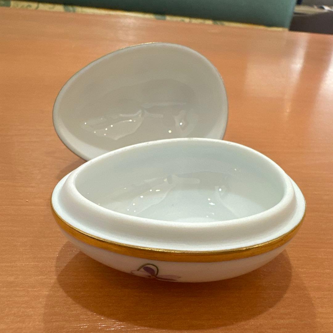 ヘレンド バイオレットシンプル タマゴボックス スミレ ハンガリー 美品