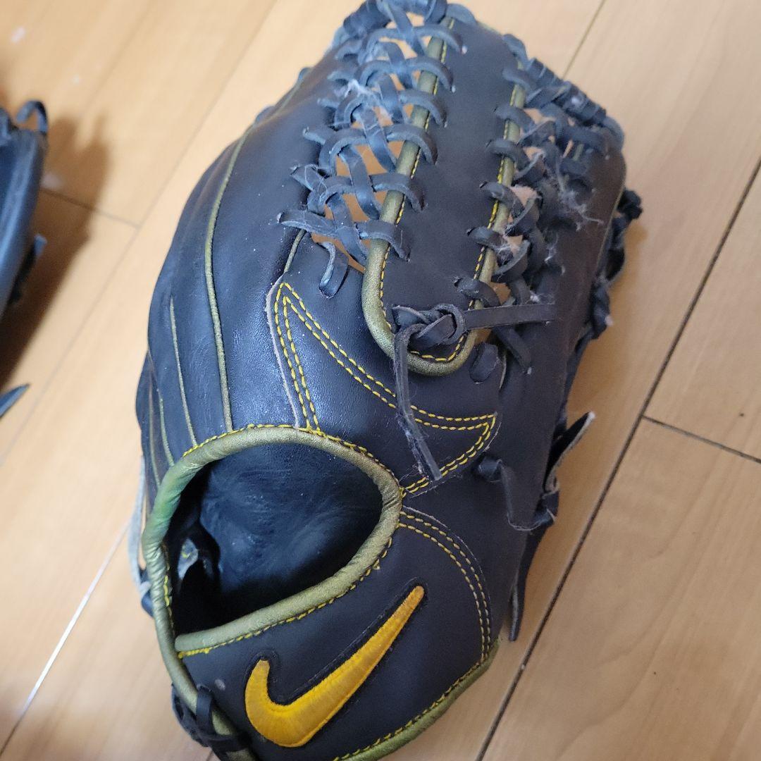 中古★SSK&Nike 軟式グローブ 黒2点セット内野手外野手ピッチャー