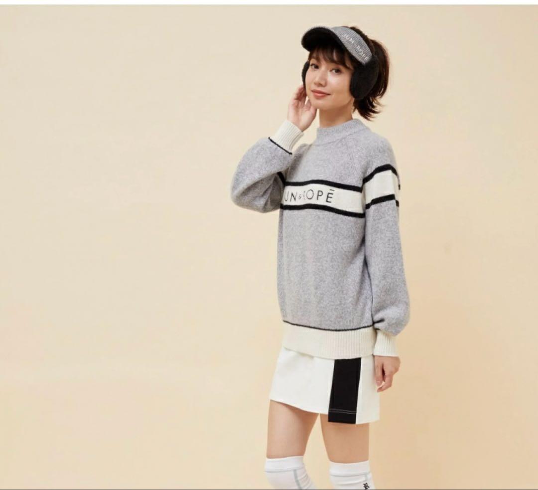【美品】JUN&ROPE ジュンアンドロペ　グレー ニットセーター