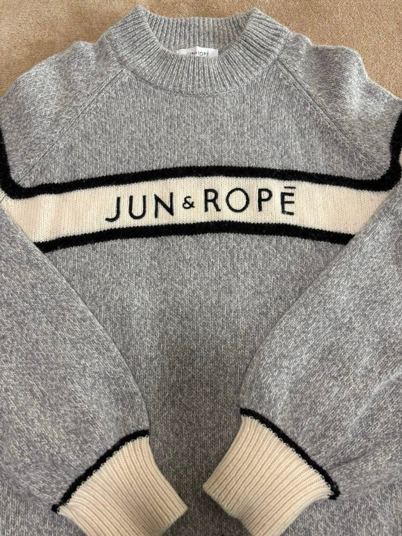 【美品】JUN&ROPE ジュンアンドロペ　グレー ニットセーター