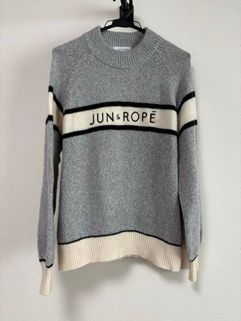 【美品】JUN&ROPE ジュンアンドロペ　グレー ニットセーター