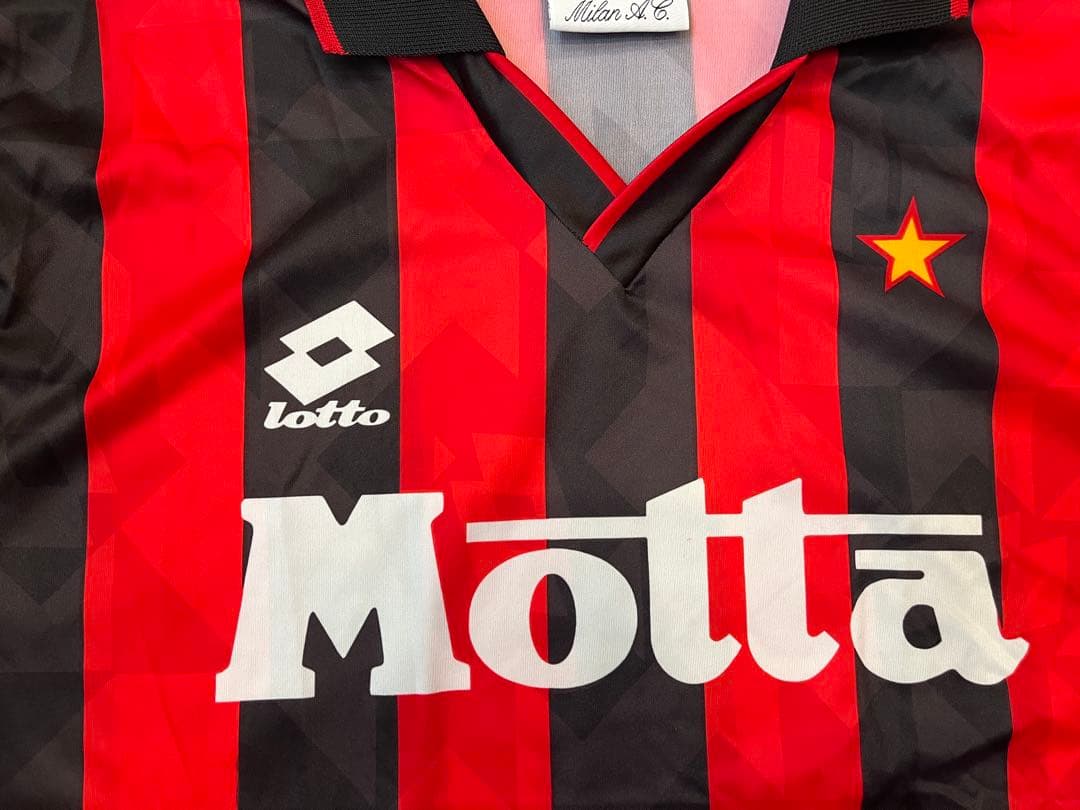 Milan A.C. Lotto シャツ 赤黒ストライプ
